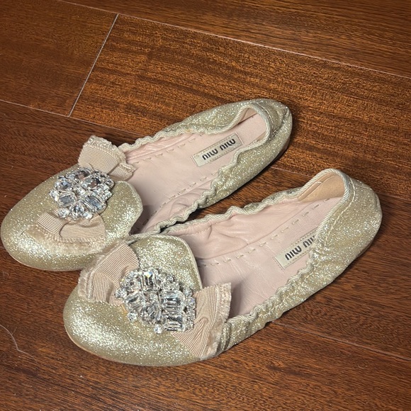 Miu miu glitter crystal ballerina flat - Picture 2 of 3